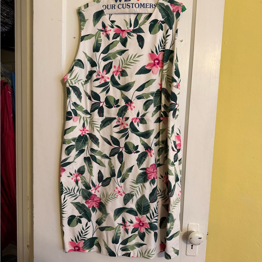 Old Navy Tropical Floral Mini Dress - Pink and Green